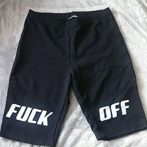 FashionNova black f*ck off shorts